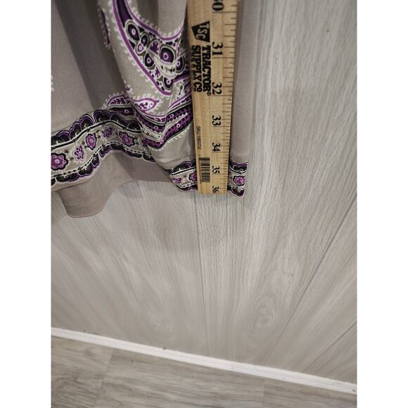 Alfani Paisley Sparkle Tunic Mini-dress XL Purple Tan NWT Boho Party Festival - Picture 10 of 11